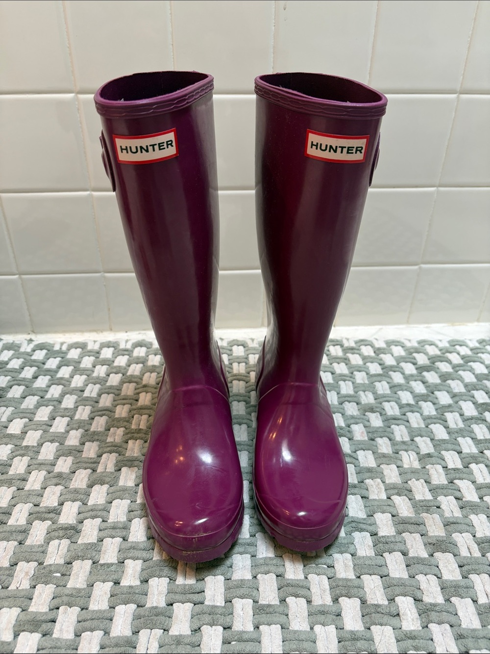 Hunter Kids Deep Purple Tall Rain Boots size 4